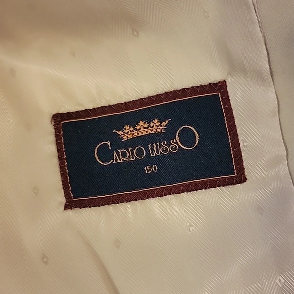 Carlo Lusso-2 button beige Jacket Size 38 L. NWT. - Picture 9 of 12